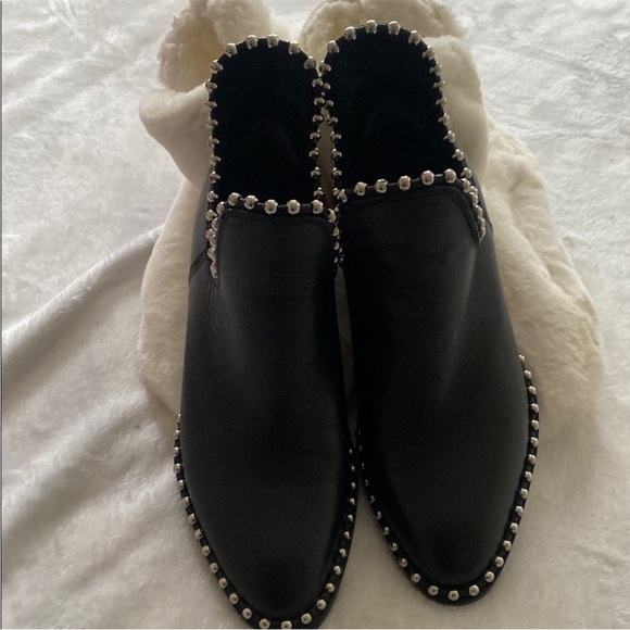 ALEXANDER WANG Black Leather Studded Booties. Size 5 - Picture 3 of 8